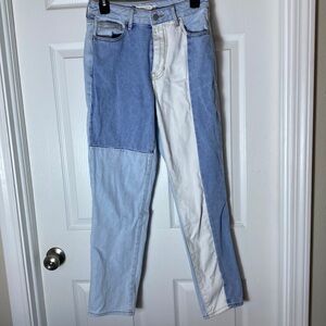 Women’s PACSUN ECO HOPPER Patchwork Denim MOM JEAN Ankle Length Size 26